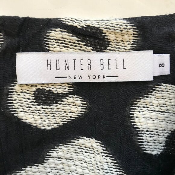 Hunter Bell London Mini Skirt Womens 8 Black Silver Cheetah High Rise A-Line - Picture 4 of 13